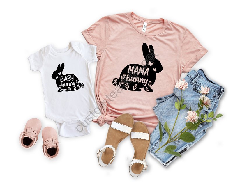 Mama Bunny Shirt Mom Shirt Mom Easter T-shirt Mom Bunnybaby Mama Bunny Easter Shirt Bunny Mommy Shirt Easter Tee Easter Party Outfit