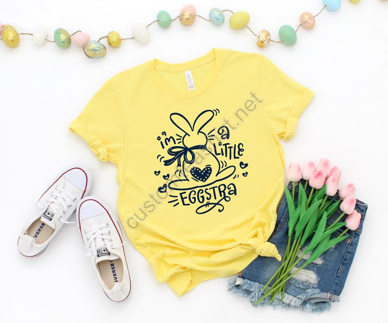 Kids Easter Shirti'm A Little Eggstra Shirtfunny Easter Bunny Shirtcute Easter Shirteaster Day Shirt For Woman Easter Egg Shirt