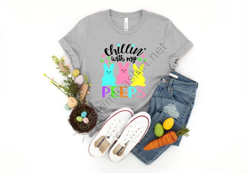 Easter Shirtbunny Shirteaster Shirt For Womanchillin' With My Peeps Shirteaster Shirteaster Family Teeeaster Dayeaster Matching Shirt