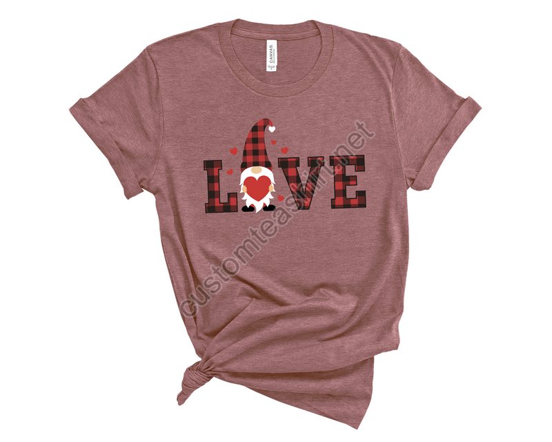 Valentine Gnomes With Love Shirtvalentines Day Shirts For Womanheart Shirtcute Valentine Shirtcute Valentine Teevalentines Day Gift