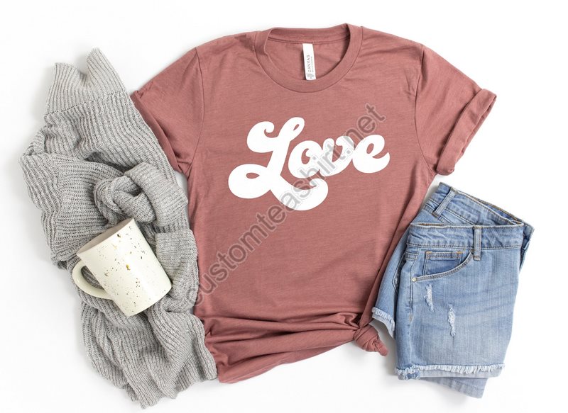 Retro Love Shirt Valentine's Day Shirt Cute Love Tee Shirt Love Graphic Tee Valentine's Day Shirt For Women Galentine's Day