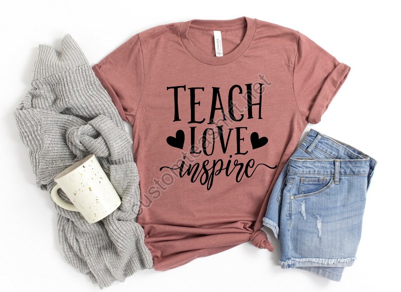 Teach Love Inspire Shirt Teacher Shirt Teacher Appreciation Kindergarten Teacher Shirtkindergarten Teacher Teekindergarten Teacher Gift