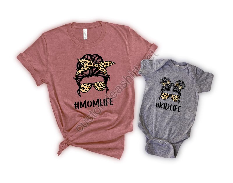 Mom Life Kid Life Shirtleopard Mom Shirt Just A Boy In Love With His Mama Mom And Me Mother And Girl Matching Shirtmother Day Shirt