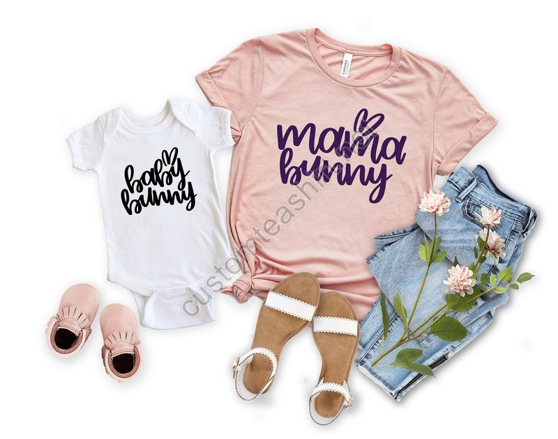 Mama Bunny Shirt Mom Shirt Mom Easter T-shirt Mom Bunnybaby Mama Bunny Easter Shirt Bunny Mommy Shirt Easter Tee Easter Party Outfit