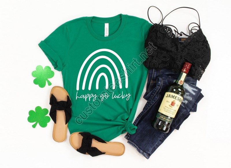 St Patricks Day Shirthappy Go Lucky Rainbowshamrock Shirt St Patty's Shirtirish Shirtshenanigans Drinking Shirtfamily Matching Shirt