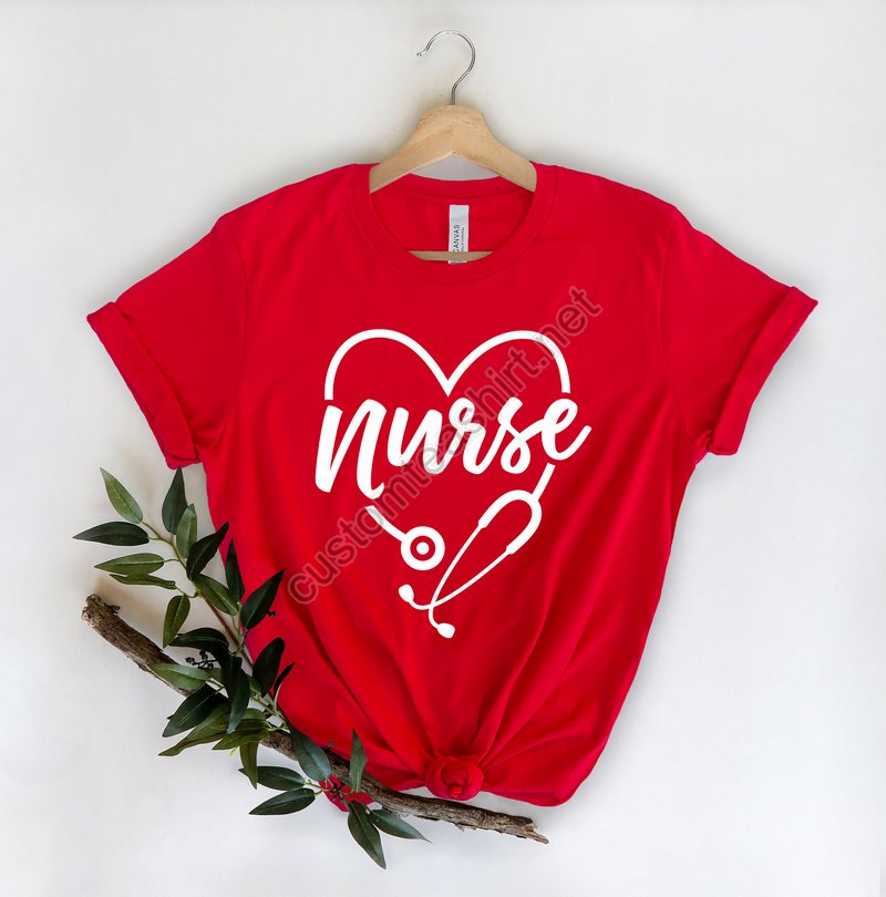 Heart Stethoscope Shirt-nurse T-shirt-nurse Tees-cute Nurse Shirts Nurse Appreciation Gift-nurse Gift Idea-nurses Week Gift-nurselife Shirt