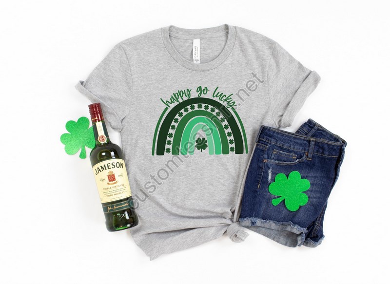 St Patricks Day Shirthappy Go Lucky Rainbowshamrock Shirt St Patty's Shirtirish Shirtshenanigans Drinking Shirtfamily Matching Shirt