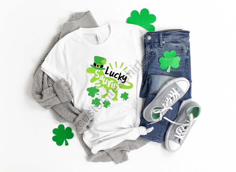 Lucky Saurus Shirtst Patrick's Day Shirt Lucky Shirt Lucky Shirt Women St Patty's Day Iris Shirt Holiday Shirt Dinosaur Shirt