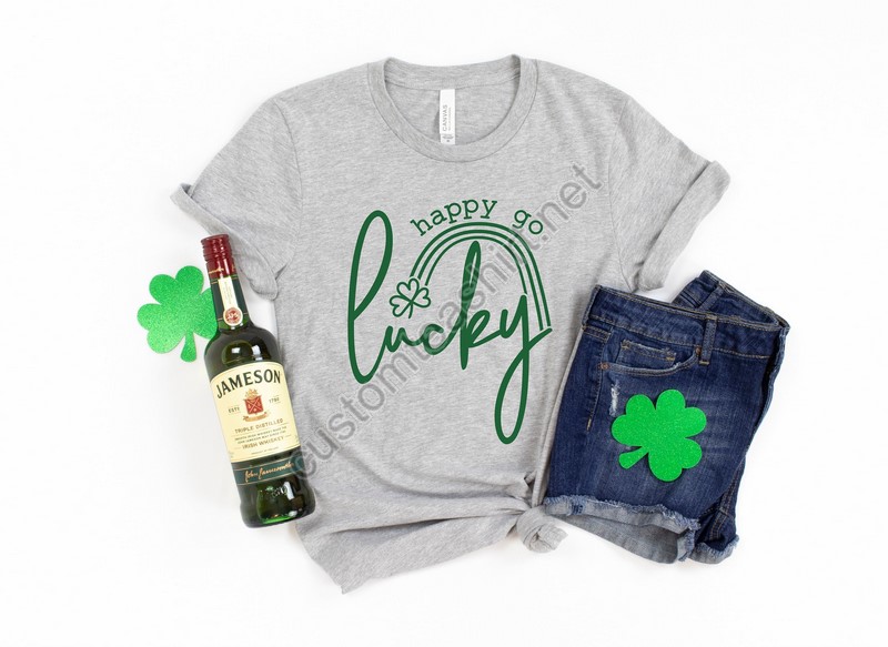 St Patricks Day Shirthappy Go Lucky Rainbowshamrock Shirt St Patty's Shirtirish Shirtshenanigans Drinking Shirtfamily Matching Shirt