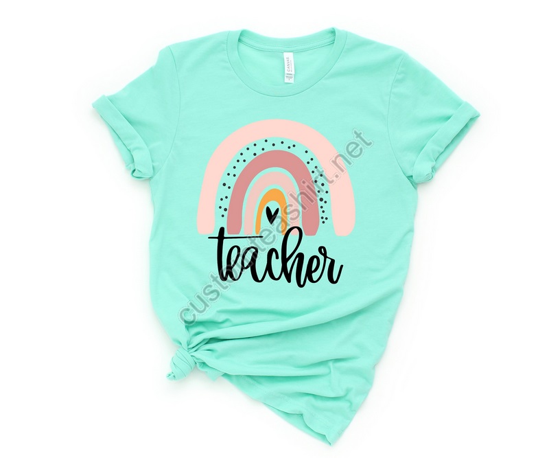 Teacher Shirts For Women Boho Teacher Rainbow Shirt Rainbow Teacher Shirt Rainbow Teacher Tshirt Kindergarter Teacher Shirt