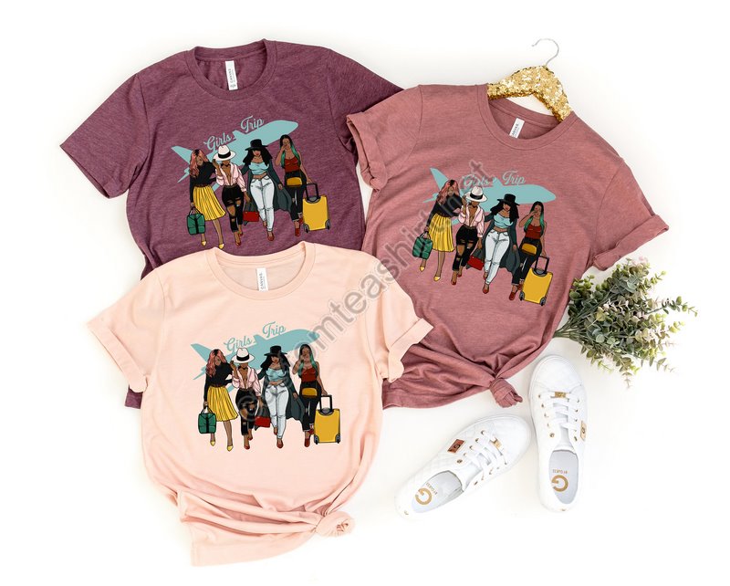 Ladiegetaway Vacation Trip Travel Adventure Best Friends Sisters Divas Melanin Girlfriendsvacay Modetraveler Giftwomens Travel Shirt