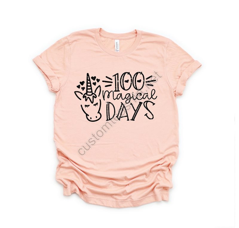 100 Magical Days Shirts 100th Magical Days Shirts Unicorn Shirts 100th Day Of School Celebration Girls 100 Days Of School T-shirt