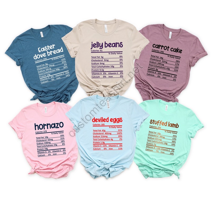 Easter Nutrition Facts Shirt Family Easter Group Shirts Easter Food Candy Shirt Women's Kid Baby Easter Shirt Easter Matching Shirt