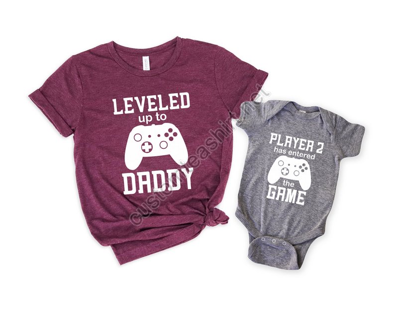 Leveled Up Shirtdad And Son Matching Shirts Shirtnew Dad Shirtdad Shirtdaddy Shirtfather's Day Shirtgift For Dad