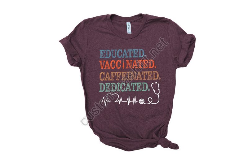 Educated Vaccinated Caffeinated Dedicated Shirtsfront Line Hero Shirt Nurse Hero Shirt They Become Superhero Essential Doctor Medical