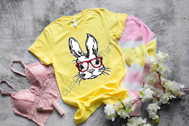 Easter Bunny With Glasses Shirtbunny With Glasses Shirtkids Easter Shirtcute Easter Shirteaster Day Shirt For Woman Easter Bunny Shirt