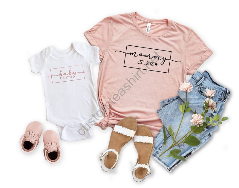 Mommy And Baby Est 2021 Shirt Mommy And Baby Shirtjust A Boy In Love With His Mama Mom And Me Mother And Son Matching Shirtmother Day