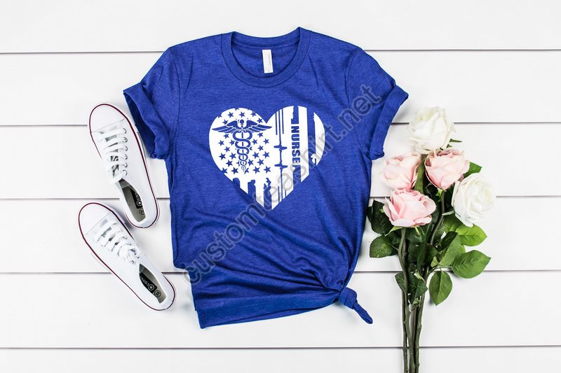 American Medical Heart Montage Shirt-nurse Appreciation Gift-nurse Gift Idea-nurses Week Gift-nurse Flag Shirtnurse School Shirt