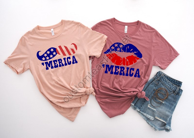 4th Of July Merica Lips 2022 Shirtfreedom Shirtfourth Of July Shirtpatriotic Shirtindependence Day Shirtspatriotic Family Shirts