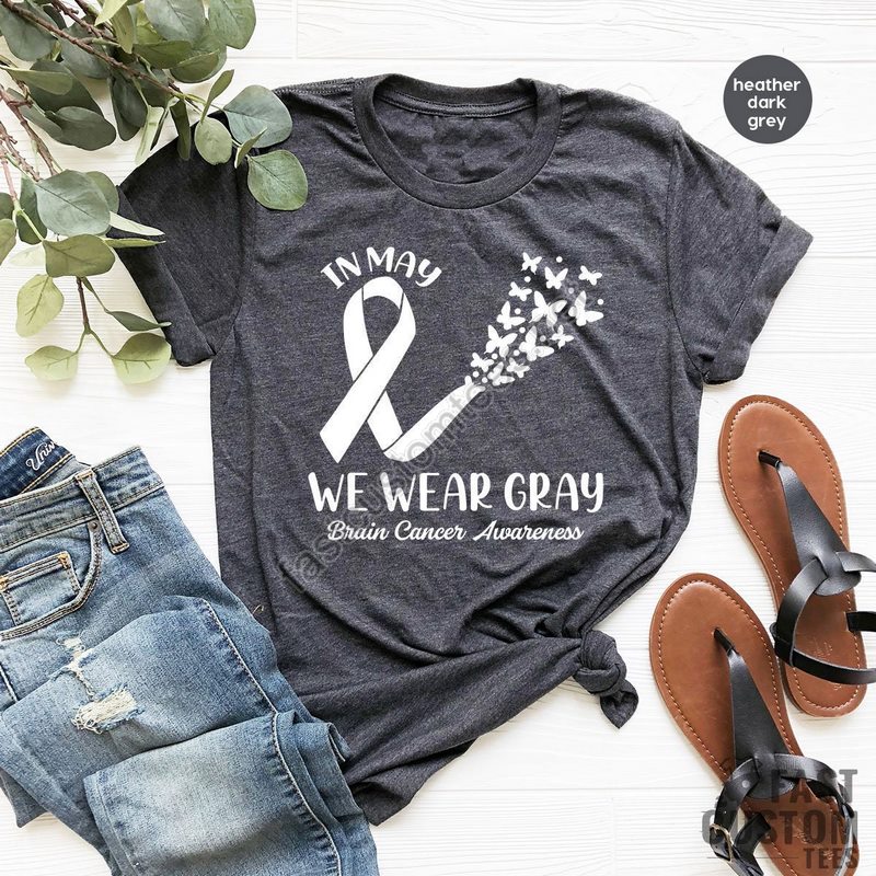 Brain Cancer Shirt Gray Ribbon Shirt Cancer Awareness Cancer Support Shirt Cancer Survivor Cancer Fighter Shirt Cancer Tshirt