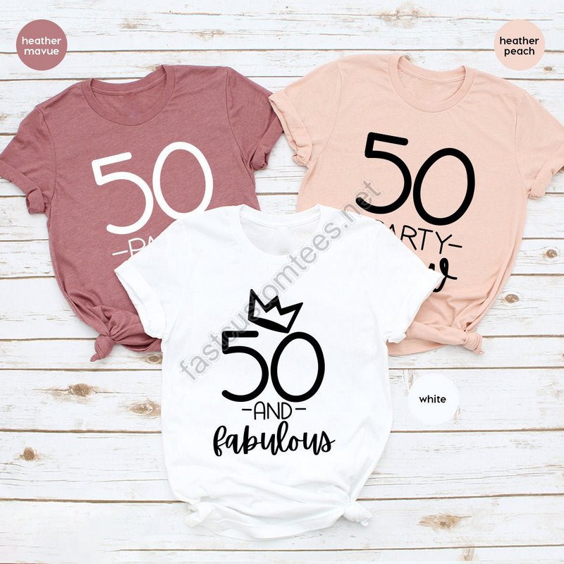 50 Party Crew 50th Birthday T Shirt 50th Birthday Gift 50 And Fabolous Hello Fifty T-shirt Fifty Crew Shirt Fifty Years Old Gift