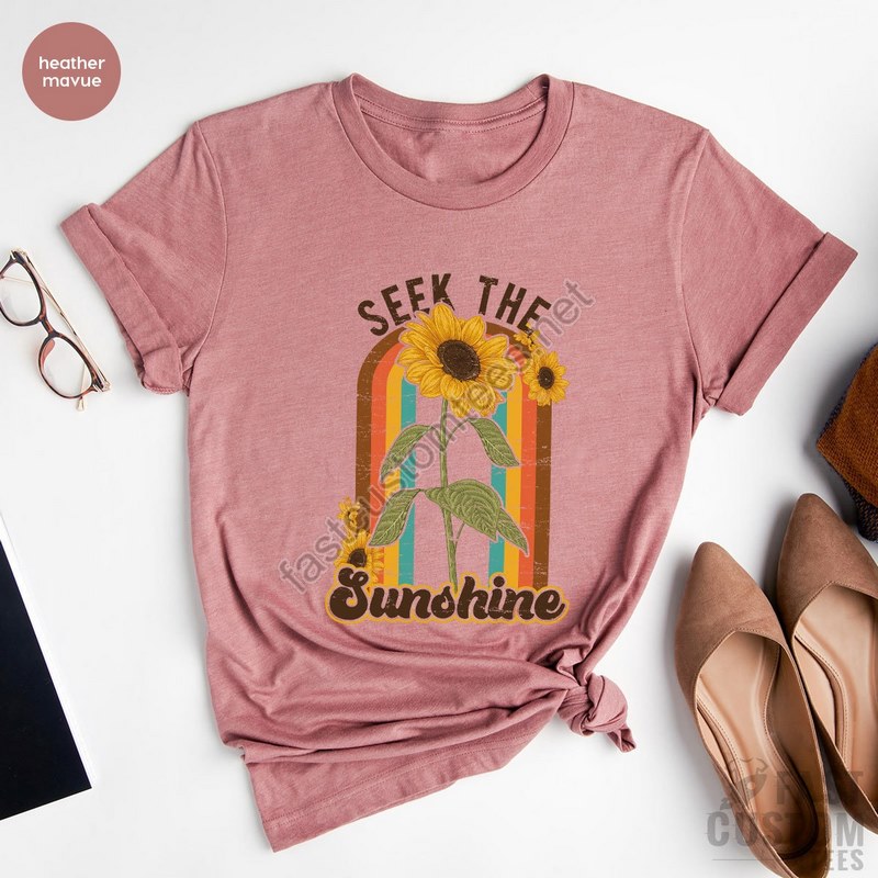 Seek The Sunshine Shirt Sunshine T-shirt Vintage Shirt Happy Sunflower Shirt Positivity T Shirt Positive Vibes Retro Shirt