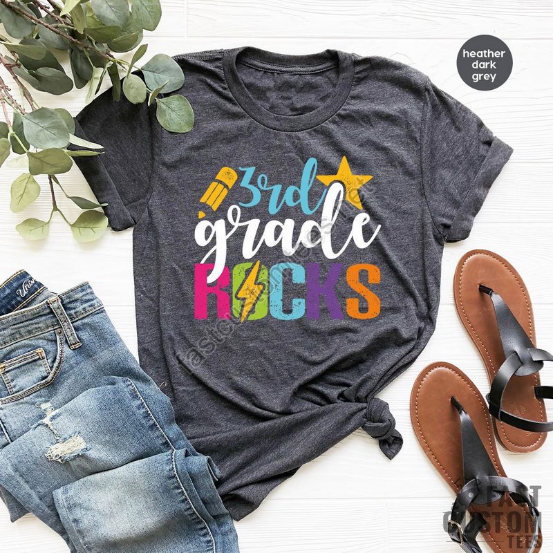 3rd Grade Rocks Back To School 3rd Grade Teacher Shirts Third Grade Teacher Shirts Teacher Shirt 3rd Grade Teacher Shirt Teacher Shirts