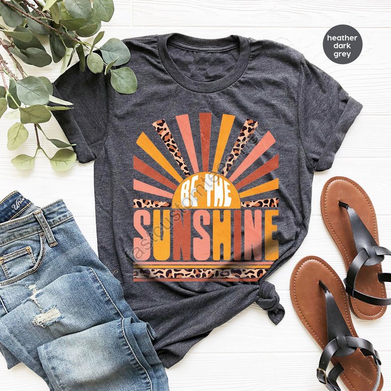 Be The Sunshine Shirt Retro Sun T Shirt Summer Shirt For Women Kindness T-shirt Vintage Graphic T-shirt Motivational Shirt