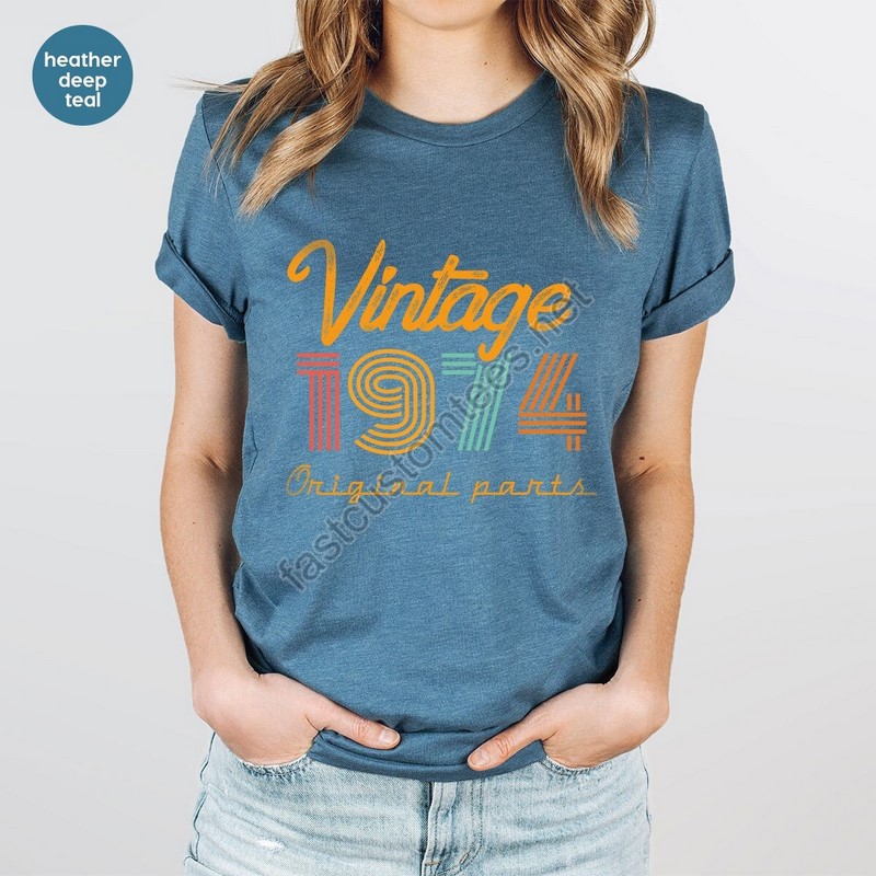 50th Birthday Shirt Vintage T Shirt Vintage 1974 Shirt 50th Birthday Gift For Women 50th Birthday Shirt Men Retro Shirt Vintage Shirts