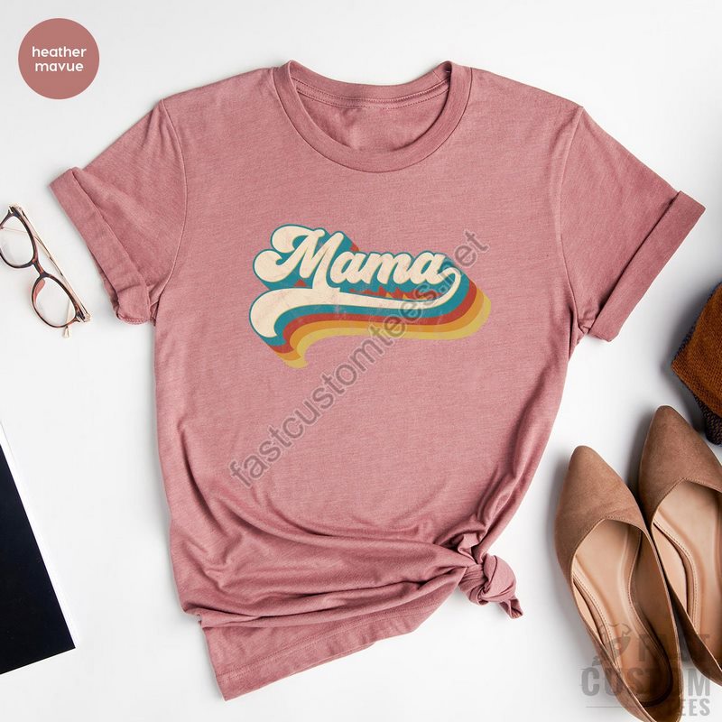 Vintage Mama Shirt Mom Shirts Mothers Day Gifts Retro Mom T-shirt Vintage T Shirt Shirts For Mom Mom Birthday Shirts