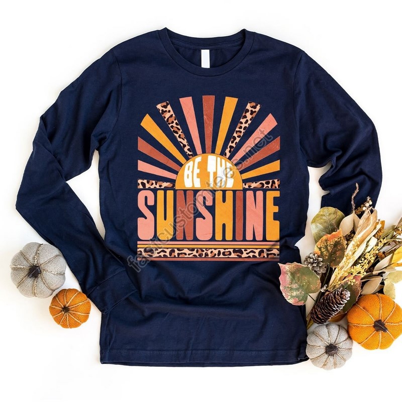 Be The Sunshine Long-sleeve Shirt Retro Sun Long Sleeve T-shirt Summer Women Long Sleeve Shirt Vintage Graphic Long-sleeve T-shirt