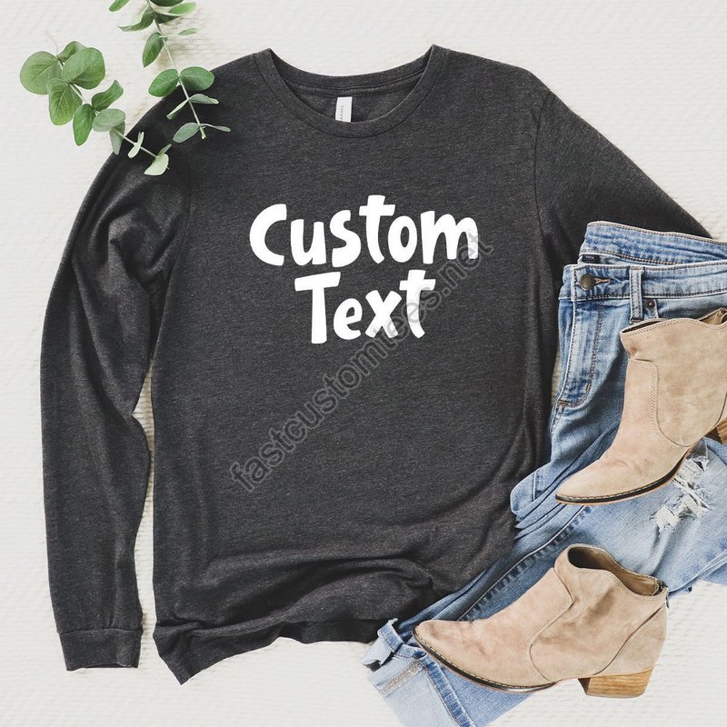 Custom Long-sleeve Shirt Unisex Custom Shirts For Men Custom Name Long Sleeve Shirt Custom Text Shirt Personalized Long Sleeve Gifts