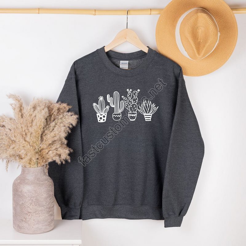 Cactus Plants Sweatshirt Botanical Sweatshirt Cactus Sweatshirt Cute Cactus Sweatshirt Plant Lover Shirt Cactus Lover Women Sweatshirt