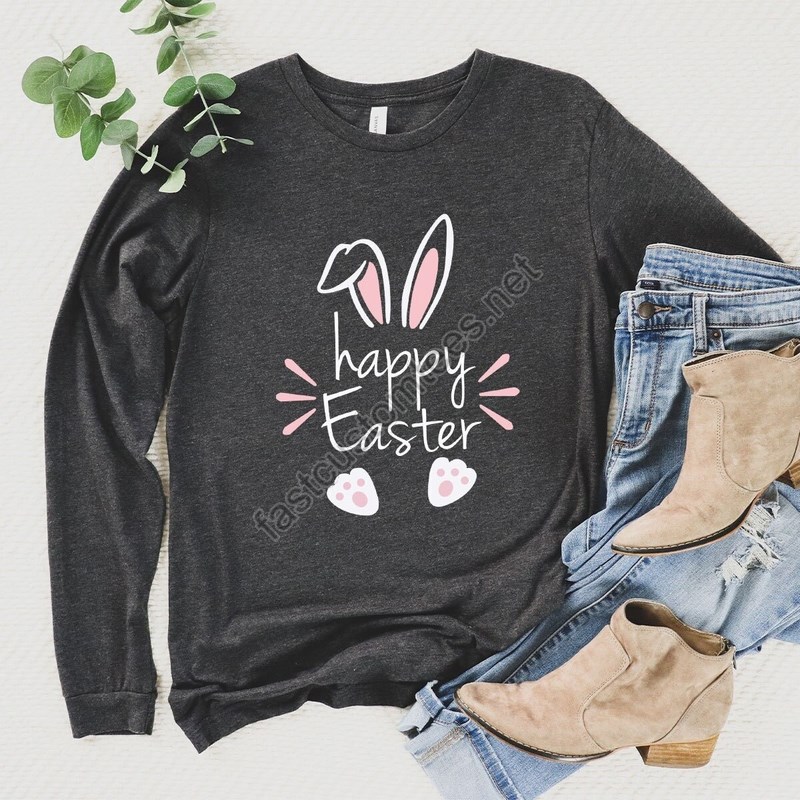 Happy Easter Longsleeve Shirt Happy Easter Shirt Easter Family Long Sleeve Tee Happy Easter Shirt Easter Day Shirt Cute Easter Tee