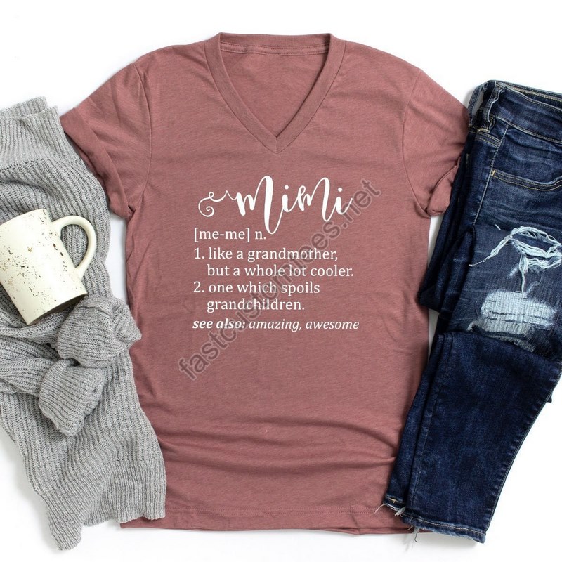 Mimi Definition V-neck Shirt Mimi Shirt Grandma Shirt Funny Granny Shirt Grandmother Shirt Mother's Day Grandmother Gift Idea For Mimi