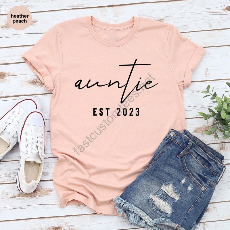 Auntie Est 2023 Shirt Auntie Shirt Mother's Day Aunt Shirt Gift For Auntie Aunt Shirt Minimalist Aunt Shirt Gift For Aunt