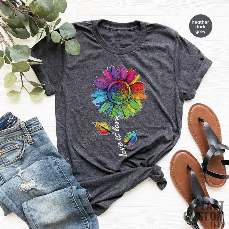 Pride Shirt Trans Shirt Lesbian Shirt Pride Month Lgbt Shirt Lgbt Awareness Lgbt Flower Shirt Trans Pride Shirt Sunflower Shirt