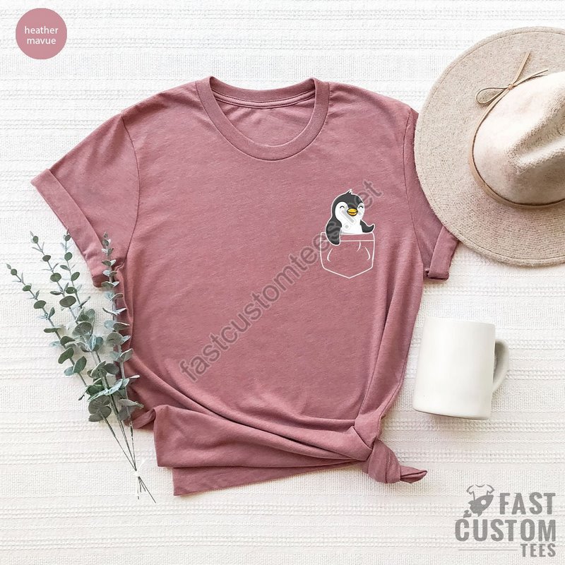 Penguin Shirt Penguin Gift Animal Lover Pocket Penguin Shirt Penguin Lover Gift Penguin Toddler Penguin Baby Clothes Shirts For Women