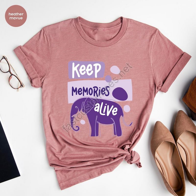 Alzheimer Shirt Alzheimers Gifts Alzheimers Disease Awareness Shirt Alzheimers Awareness Tee Alzheimers Shirt Keep Memories Alive Shirt