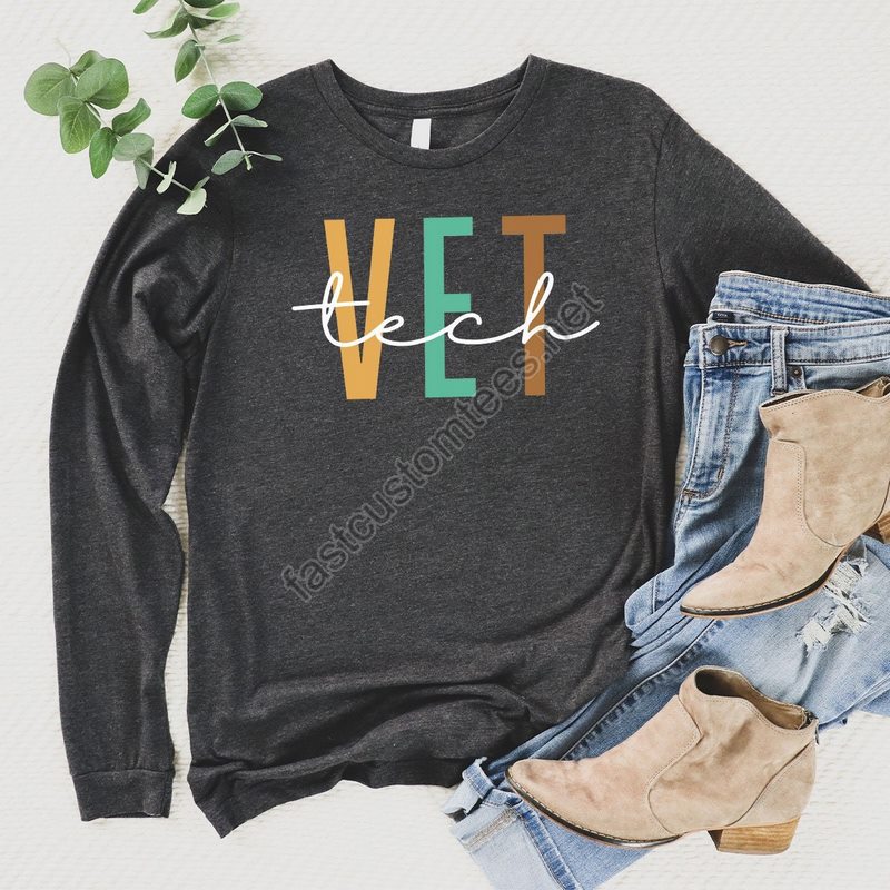 Vet Tech Sweatshirt Vet Tech Hoodie Veterinary Long Sleeve Shirts Veterinary Technician Sweater Vet Tech Week Gifts For Veterinarian