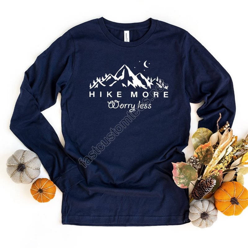 Hiking Long Sleeve Shirt Mountain And Nature Shirt Adventure Longsleeve Shirt Camping Shirts Hiker Tshirts Camping Gift Vacation Shirt