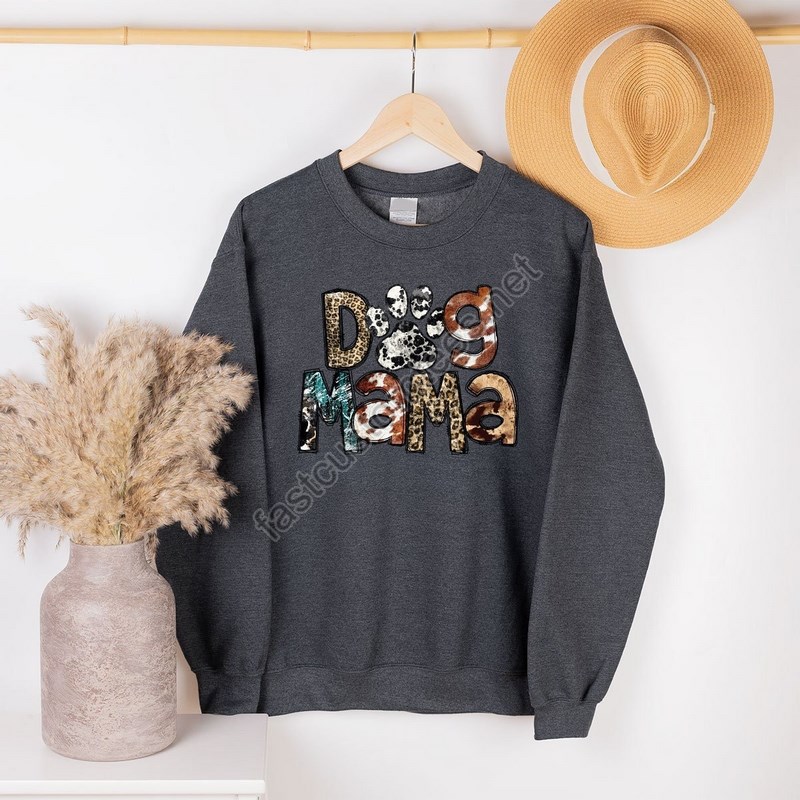 Crewneck Sweatshirts For Dog Mama Gifts For Dog Mom Dog Mama Long Sleeve Shirts Vintage Dog Mama Hoodie Dog Owner Mama Gifts