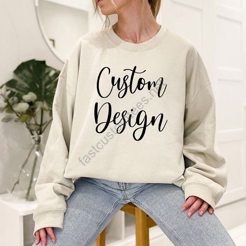 Crewneck Custom Sweatshirt Trendy Custom Hoodie Unisex Custom Long Sleeve Shirts Custom Text Shirts Personalized Hoodie Custom Design