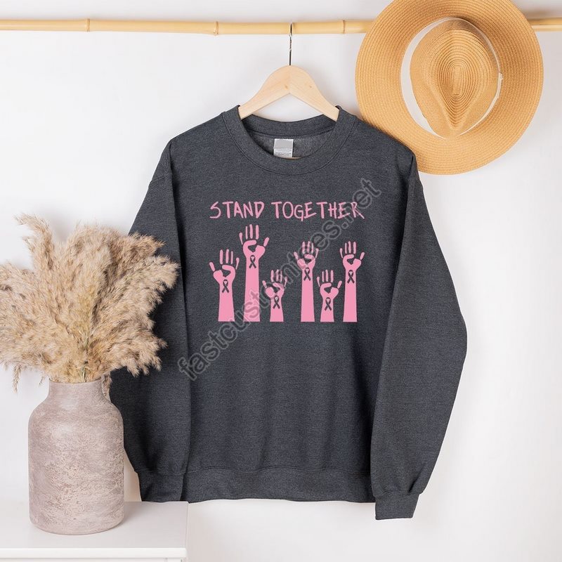 Breast Cancer Support Sweatshirt Breast Cancer Month October Long Sleeve Shirt Breast Cancer Awareness Pink Cancer Ribbon Hoodie