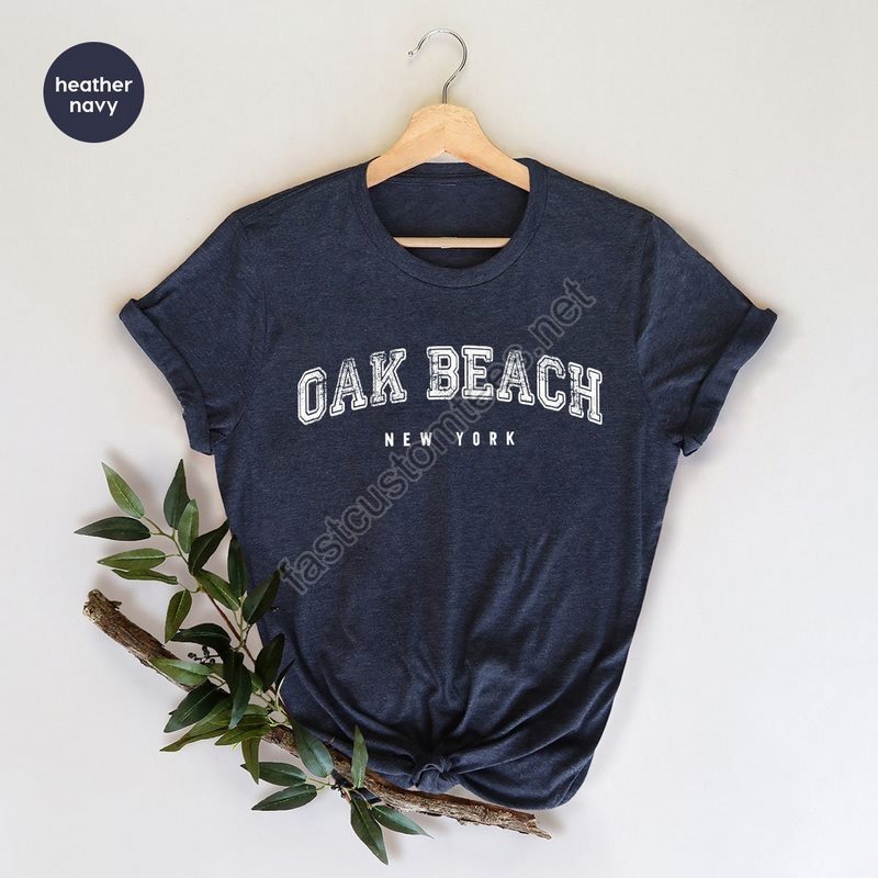 Vintage New York Beach Unisex Crewneck T Shirts Summer Beach Vacation Shirt Gifts For Girls Family Beach Summer Travel Group Shirts