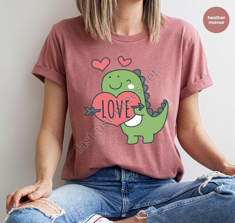 Valentines Day Shirts Valentines Gifts Kids Valentines Tshirt Valentines For Kids Dinosaur Graphic Tees Gifts For Kids Love Shirt