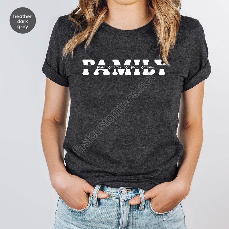 Custom Family Shirts Matching Family Tshirts Personalized Gift Custom Family Gifts Customized Crewneck Sweatshirt Mother's Day Gift