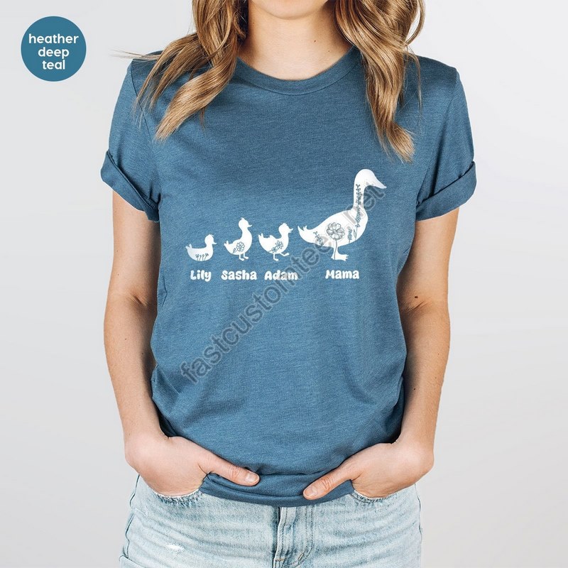 Custom Mothers Day Shirt Cute Duck Mom Shirt Personalized Mom Gifts Duck Mama Kids Tshirt Mothers Day Gifts Customizable Mom Sweatshirt