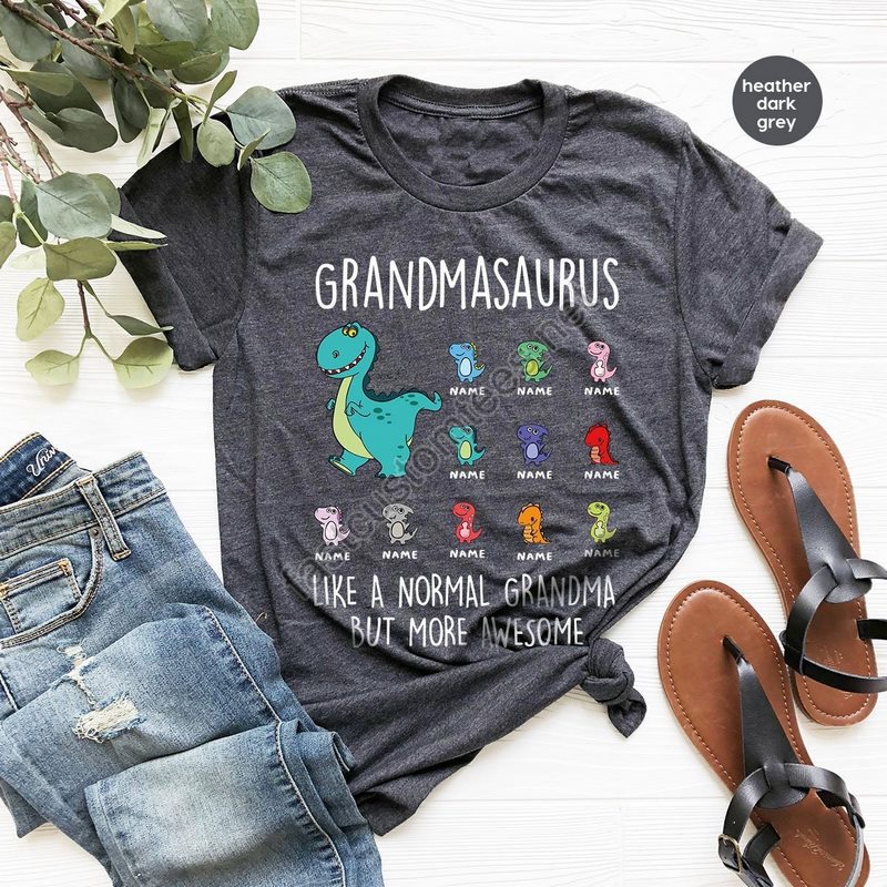 Custom Grandma T-shirt Personalized Grandma Gifts Funny Grandmasaurus Shirt Mothers Day Shirt New Grandma Gift Great Grandma Gifts