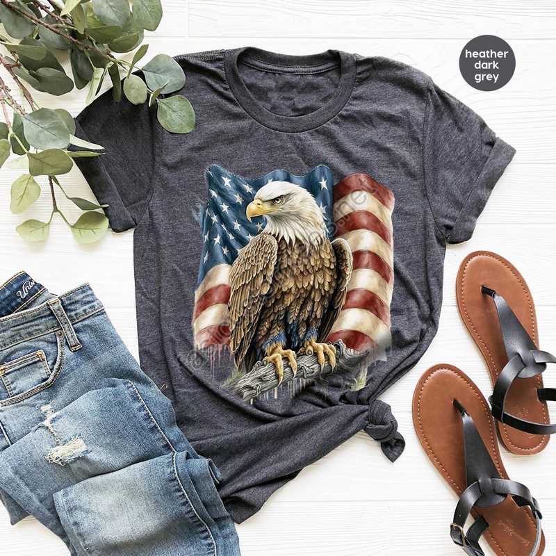 Veteran Shirt Memorial Day Tshirt Independence Day Outfit Gift For Him Grandpa Shirt Dad Gift 4th Of July Shirt Eagle Graphic Tees